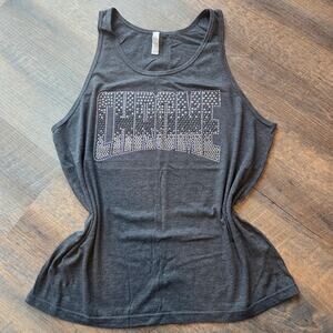 Chrome Rhinestone Tank Top Large